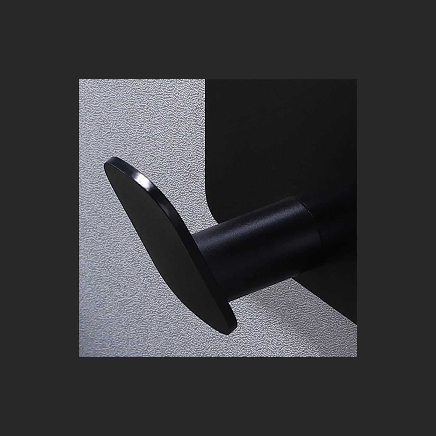 DELITON 2.8 x 2.8 Extra Large Adhesive Towel Hooks for Bathroom Kitchen – Heavy Duty No Damage 4 Pack – Perfect Stick On for Coats Robes Umbrellas Kitchen Utensils (Matte Black Stainless Steel) - Image 4