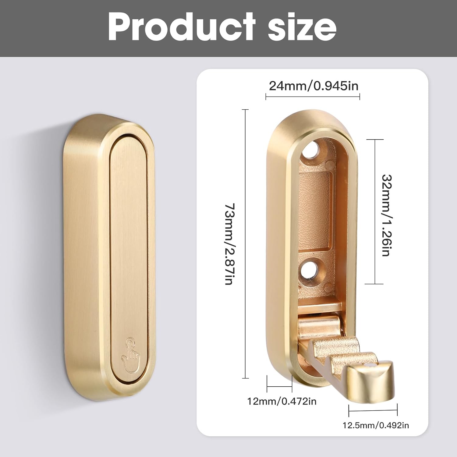 Dntorx Folding Coat Hooks. 2 Pcs Foldable Gold Wall Hooks Heavy Duty Foldable Hook Bathroom Towel Hooks Robe Hooks Wall Mounted for Hanging Coat Towels Clothes Hat Bags Keys - Image 3